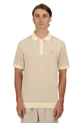 Sandbanks 3-Button Knitted Polo STONE