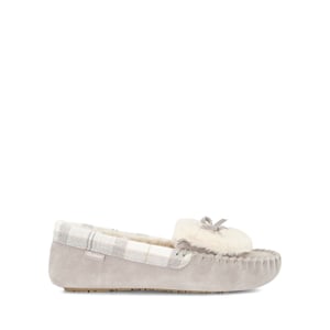Barbour Ladies Ladies Darcie1 - Tartan-Trim Suede Slippers