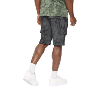 Crosshatch Heren Bardon Camo Cargo Shorts (Zwart Camo)