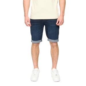 Crosshatch Heren Youlgreeve Denim Short met riem (Donker Washed)