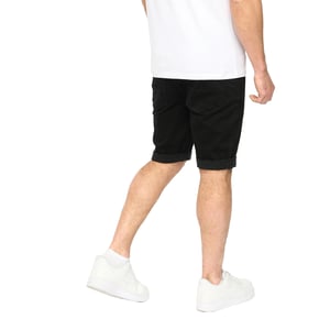 Crosshatch Heren Youlgreeve Denim Short met Riem (Zwart Gewassen)