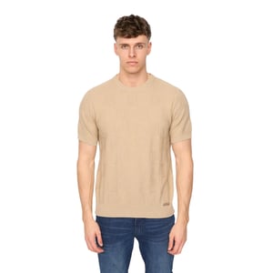 Duck and Cover Heren Littleton gebreid T-shirt (Lichte steen)