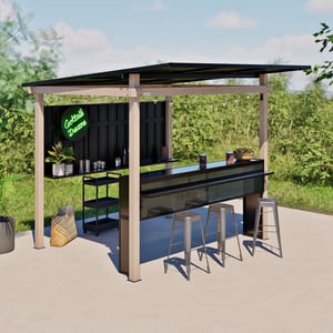 Sojag München buitenbar metalen tuinbar 260x260 cm