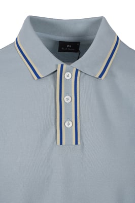 PAUL SMITH REG FIT TIPPED POLO BLUE