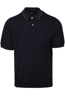 PAUL SMITH MERINO SWEATER SS POLO NAVY
