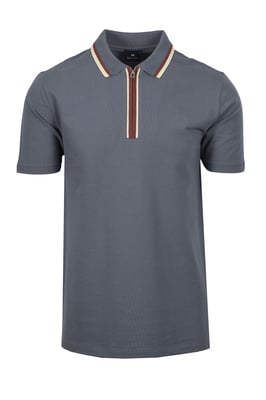 PAUL SMITH REG FIT ZIP POLO GREY