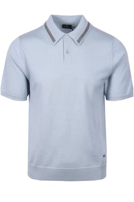 PAUL SMITH MERINO SWEATER SS POLO BLUE