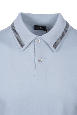 PAUL SMITH MERINO SWEATER SS POLO BLUE