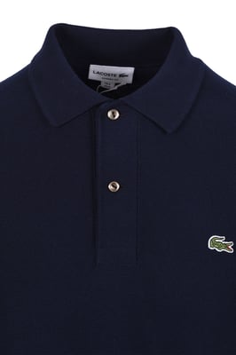 LACOSTE KNITTED POLO SHIRT NAVY BLUE