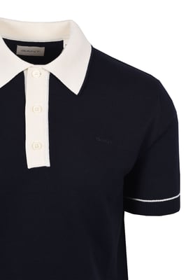 GANT COTTON MODAL KNITTED POLO EVENING BLUE