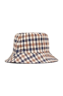 AQUASCUTUM REVERSABLE COTTON BUCKET HAT CHECK