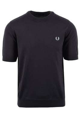 FRED PERRY COTTON KNITTED T-SHIRT ANCHOR GREY