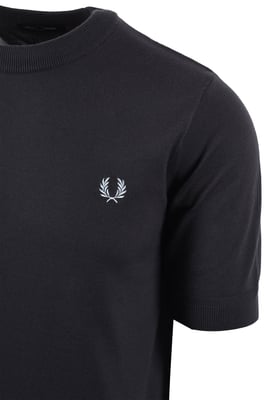 FRED PERRY COTTON KNITTED T-SHIRT ANCHOR GREY