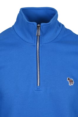 PAUL SMITH REG FIT HALF ZIP SWEATSHIRT BLUE