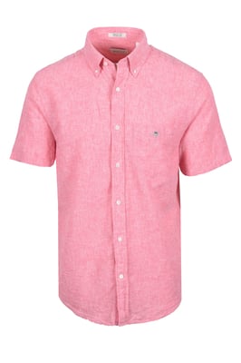 GANT REG COTTON LINEN SHORT SLEEVE SHIRT ROSE PINK