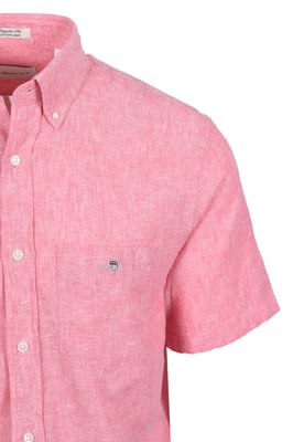 GANT REG COTTON LINEN SHORT SLEEVE SHIRT ROSE PINK