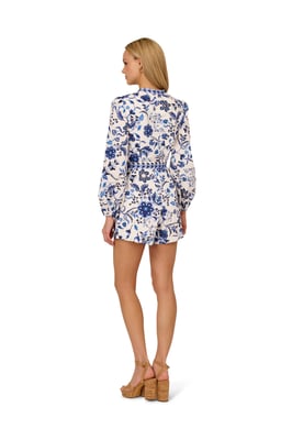 Print Tie Front Romper