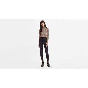 Women's Levis High Super Skinny Jeans in Black Ground