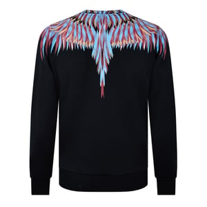 Men's Marcelo Burlon Regular Fit Long Sleeve Crew Neck Sweater in Black/Light