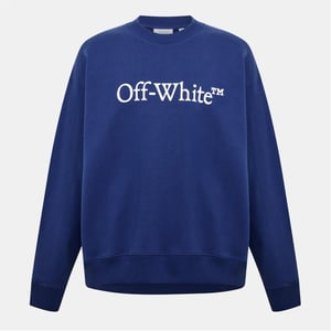 Men's Off White Skate Crewnk in Dark Blue-White