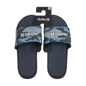 Men's Hurley Vel Flip Slides Sandals in Navy Combo