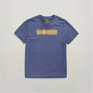 Men's G Star Logo T-Shirt in Vint Indigo