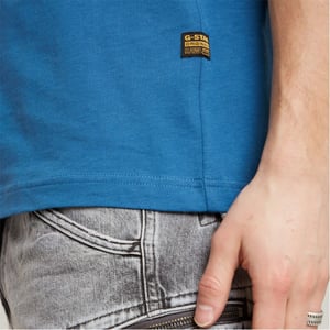 Men's G Star Regular Fit Lettering Crew Neck T-Shirt in Retro Blue