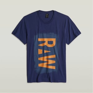 Men's G Star Raw Graphic T-Shirt in Ballpen Blue