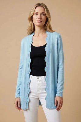 Scallop Edge Longline Cardigan