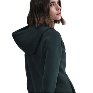 Women's Nike Tech Solid Patterned Hooded Neck Jacket in Seaweed/Black