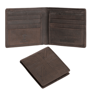 Men’s Genuine Leather RFID Bifold Wallet, Brown Waxed Hunter Finish