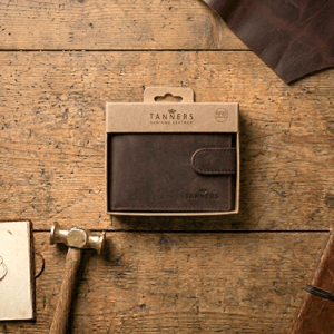 Men’s RFID Genuine Leather Bifold Wallet,Brown Leather Card Holder