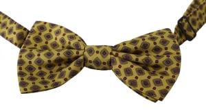 Dolce & Gabbana Geel Patroon Silk verstelbare nek herenbind