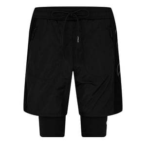 Men's Off White Off Diag Shorts in Black Dark Grn