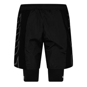 Men's Off White Off Diag Shorts in Black Dark Grn