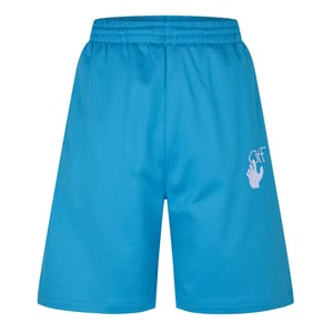 Men's Off White Off Skte Shorts in Cyan Blue