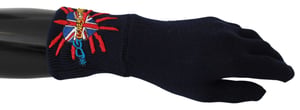 Dolce & Gabbana Blue #Dmen'slondon geborduurde wollen herenhandschoenen