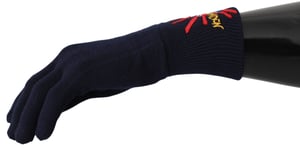 Dolce & Gabbana Blue #Dmen'slondon geborduurde wollen herenhandschoenen