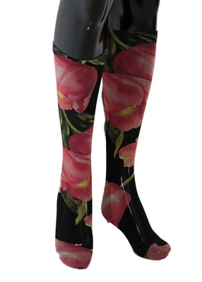 Dolce & Gabbana Multicolor Bloemen Tulpen Nylon Sokken