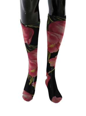 Dolce & Gabbana Multicolor Bloemen Tulpen Nylon Sokken
