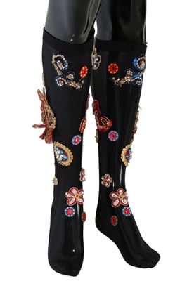 Dolce & Gabbana Elegante Versierde Kristallen Dameskousen