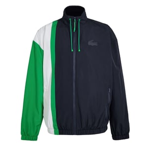 Men's Lacoste Regular Fit Zip Neck Long Sleeve Athletic Top in Abysm/Flour