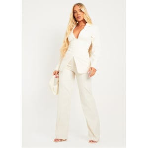 Women's Missy Empire Leg Woven Trouser in White