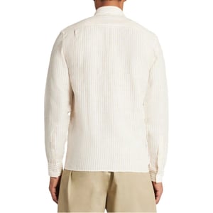 Men's Lacoste Regular Fit Long Sleeve Shirt in White/Croissant