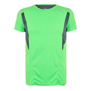 Men's Diadora Crew Neck Short Sleeve Jersey Competition T-Shirt in Green Fluo