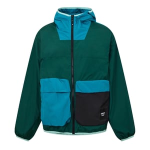 Men's Ambush Packable Hooded Windbreaker in Evergreen/Black