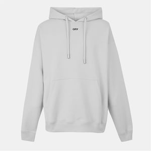 Men's Off White Hooded Neck Skate Sweatshirt with Kangaroo Pocket in Stone/Black