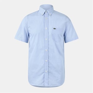 Men's Lacoste Regular Fit Short Sleeve Shirt in White/Overview