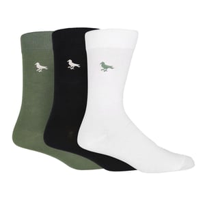 Men's Modern Amusement Robin Silver Lake Crew Socks in White Blk Khaki