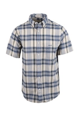 GANT MADRAS CHECK SHORT SLEEVED SHIRT FADED DENIM
